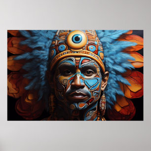 Aztec Abstrakt Vibranal Fusion Art Poster