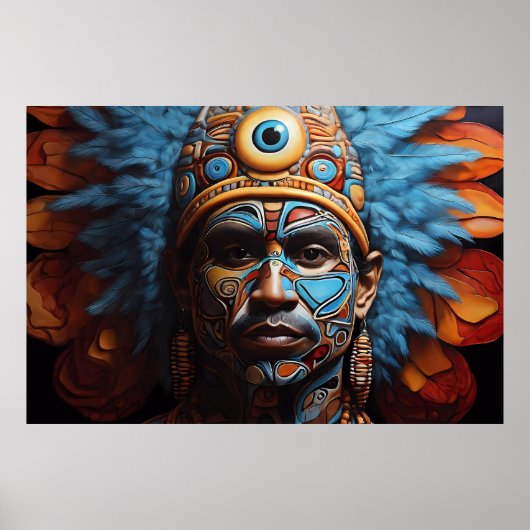 Aztec Abstrakt Vibranal Fusion Art Poster (Vorne)