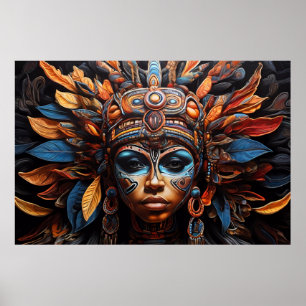 Aztec Abstrakt Vibranal Fusion Art Poster