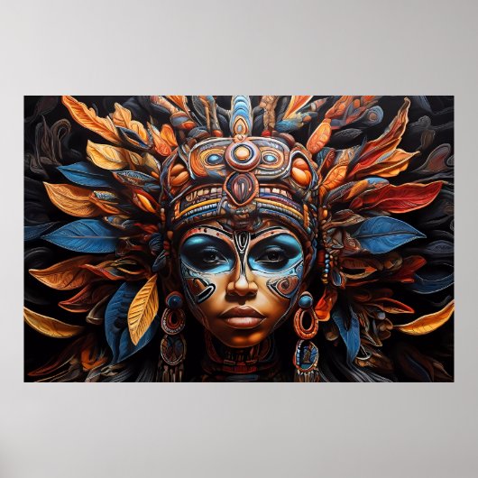 Aztec Abstrakt Vibranal Fusion Art Poster (Vorne)