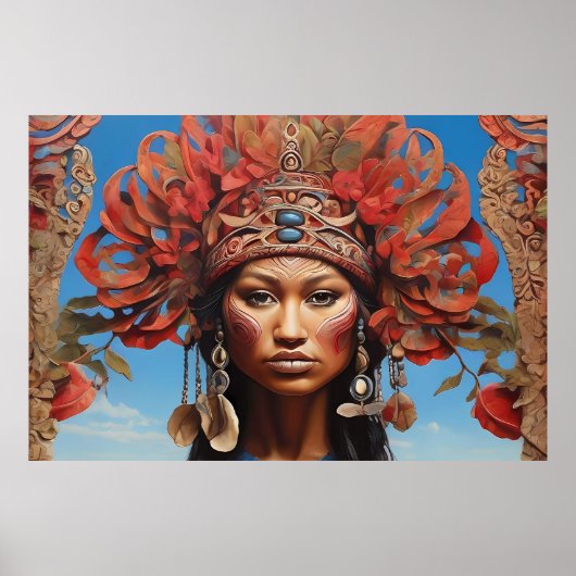 Aztec Abstrakt Vibranal Fusion Art Poster (Vorne)