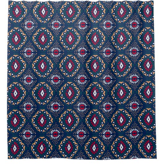 Aztec Allure: Stamm gestreift Elegance Duschvorhang (Vorderseite)