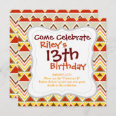 Aztec Andes Tribal Mountains Dreiecke Chevrons Einladung (Vorne/Hinten)