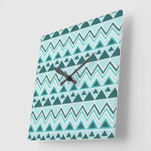 Aztec Andes Tribal Mountains Triangles Chevrons Quadratische Wanduhr (Winkel)