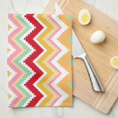 Aztec Andes Tribal Mountains Zickzack Fiesta Zigag Geschirrtuch (Viertel Falte)