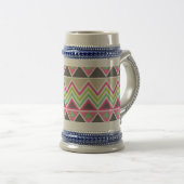 Aztec Andes Tribal Mountains Zickzack Zig Zags Bierglas (VorderseiteRechts)
