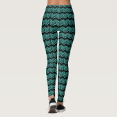 Aztec Aquamarin Blue Geometric Abstraktes Muster Leggings (Rückseite)