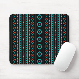 Aztec Aquamarin Reds Gelb-Schwarz Mixed Motive V M Mousepad