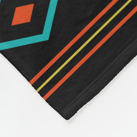 Aztec Aquamarin Reds gelbes, gemischtes Motiv Fleecedecke (Ecke)