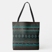 Aztec Aquamarin Reds gelbes, gemischtes Motiv Tasche (Vorderseite)