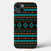 Aztec Aquamarin Reds Gelbes Schwarzes Mixed Motifs Case-Mate iPhone Hülle (Rückseite)
