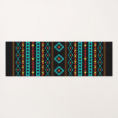 Aztec Aquamarin Reds Gelbes Schwarzes Mixed Motifs Yogamatte (Rückseite (Horizontal))