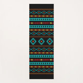 Aztec Aquamarin Reds Gelbes Schwarzes Mixed Motifs Yogamatte (Vorderseite)
