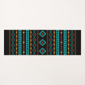 Aztec Aquamarin Reds Gelbes Schwarzes Mixed Motifs Yogamatte (Vorderseite (Horizontal))