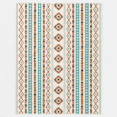 Aztec Aquamarin Ter Blk Crm Mixed Motifs (H-Muster Fleecedecke (Vorderseite)