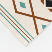 Aztec Aquamarin Ter Blk Crm Mixed Motifs (H-Muster Fleecedecke (Ecke)