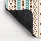 Aztec Aquamarin Terracotta Blk Cr Mix Motif (V) Mu Mousepad (Ecke)