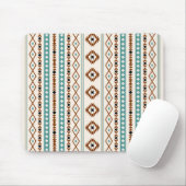 Aztec Aquamarin Terracotta Blk Cr Mix Motif (V) Mu Mousepad (Mit Mouse)