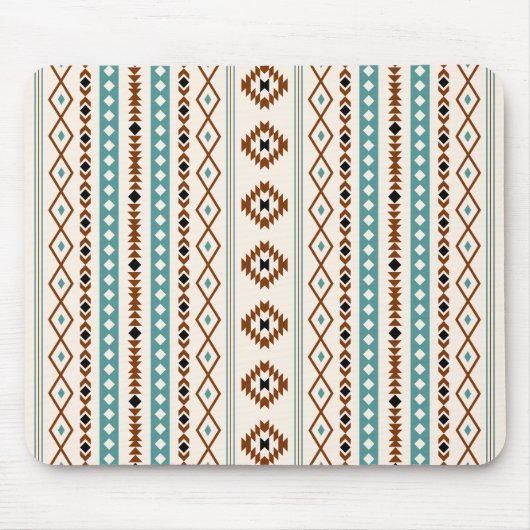 Aztec Aquamarin Terracotta Blk Cr Mix Motif (V) Mu Mousepad (Vorne)
