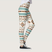 Aztec Aquamarin Terracotta Blk Crm Mixed Motifs Mu Leggings (Rechts)