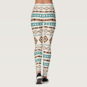 Aztec Aquamarin Terracotta Blk Crm Mixed Motifs Mu Leggings (Rückseite)