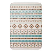 Aztec Aquamarin Terracotta Blk Crm Mixed Motifs (V Badematte (Vorderseite Vertikal)