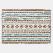 Aztec Aquamarin Terracotta-Schwarz-Creme-Mischmust Decke (Vorderseite)