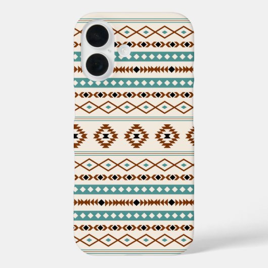 Aztec Aquamarin Terracotta Schwarzes Creme Mixed M Case-Mate iPhone Hülle (Rückseite)