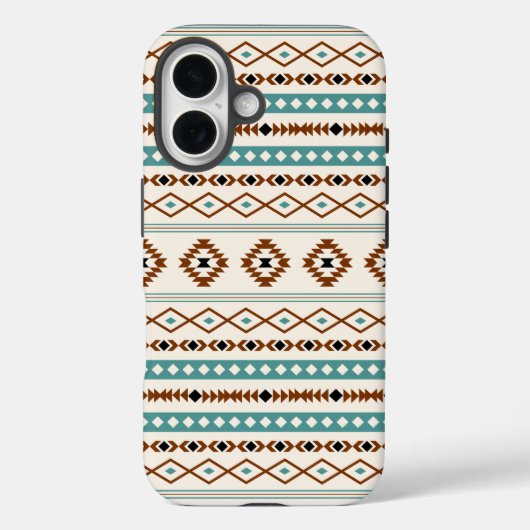Aztec Aquamarin Terracotta Schwarzes Creme Mixed M Case-Mate iPhone Hülle (Rückseite)