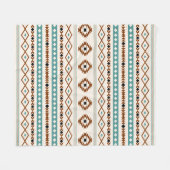 Aztec Aquamarin Terracotta Schwarzes Creme Mixed M Fleecedecke (Vorderseite (Horizontal))
