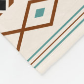 Aztec Aquamarin Terracotta Schwarzes Creme Mixed M Fleecedecke (Ecke)