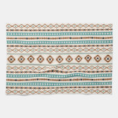 Aztec Aquamarin Terracotta Schwarzes Creme Mixed M Geschirrtuch (Horizontal)