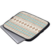 Aztec Aquamarin Terracotta Schwarzes Creme Mixed M Laptopschutzhülle (Vorne Knopf)