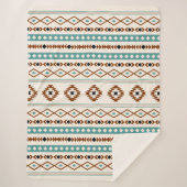 Aztec Aquamarin Terracotta Schwarzes Creme Mixed M Sherpadecke (Vorderseite)