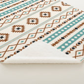 Aztec Aquamarin Terracotta Schwarzes Creme Mixed M Sherpadecke (3/4)