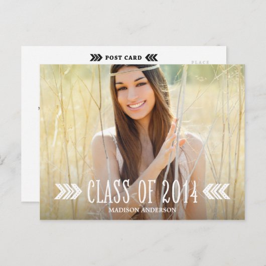 Aztec Arrows | Abschluss Postkarte Einladung (Vorne/Hinten)