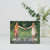 Aztec Arrows | Save the Date Postkarte (Stehend Vorderseite)