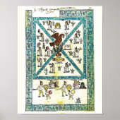 Aztec Art Codex Mendoza Cover copy, Middle Ages Poster (Vorne)