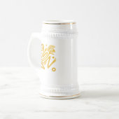 Aztec Art Golden Monkey of Ancient Mexico Bierglas (Vorderseite Links)