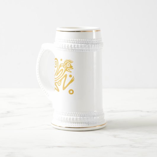 Aztec Art Golden Monkey of Ancient Mexico Bierglas (Vorderseite Links)