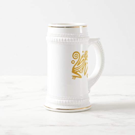 Aztec Art Golden Monkey of Ancient Mexico Bierglas (VorderseiteRechts)