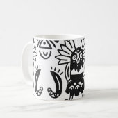 Aztec Art - Lizard Muster Kaffeetasse (Vorderseite Links)