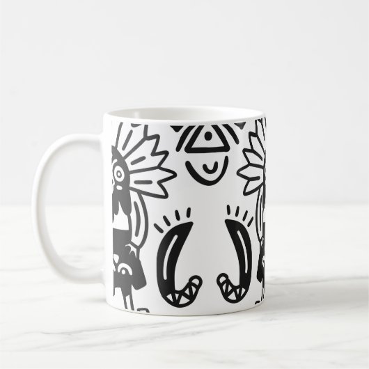 Aztec Art - Lizard Muster Kaffeetasse (Links)