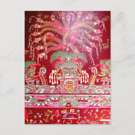 Aztec Art on Red Design Postkarte (Vorderseite)