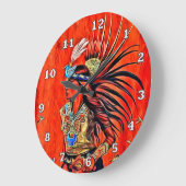 Aztec Bird Dancer Native American Clock Große Wanduhr (Winkel)