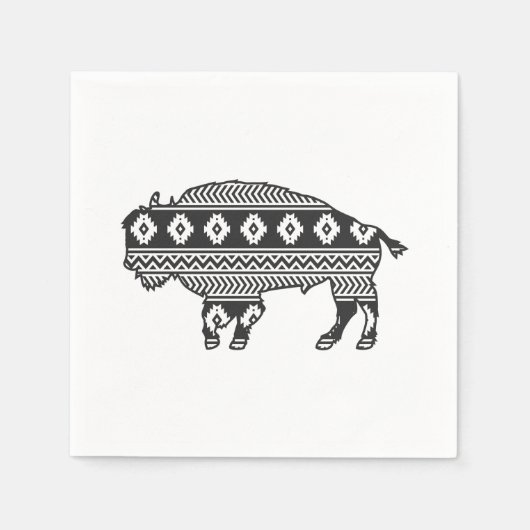Aztec Bison Buffalo Serviette (Vorderseite)