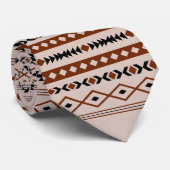 Aztec Black Browns Taupe Mixed Motifs Muster Krawatte (Gerollt)