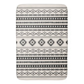 Aztec Black on Cream Mixed Motifs (V) Muster Badematte (Vorderseite Vertikal)