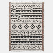 Aztec Black on Cream Mixed Motifs (V)-Muster Decke (Vorderseite Vertikal)