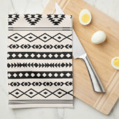 Aztec Black on Cream Mixed Motifs (V)-Muster Geschirrtuch (Viertel Falte)